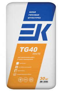 Белая гипсовая штукатурка EK TG40 white, 15кг