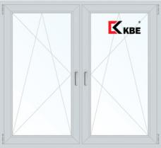 Окно ПВХ KBE, двустворчатое