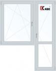 Окно ПВХ KBE, одностворчатое с балконной дверью