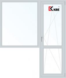 Окно ПВХ KBE, одностворчатое с балконной дверью