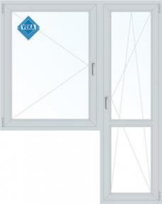 Окно ПВХ VEKA, одностворчатое с балконной дверью