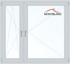 Окно ПВХ Montblanc, двустворчатое